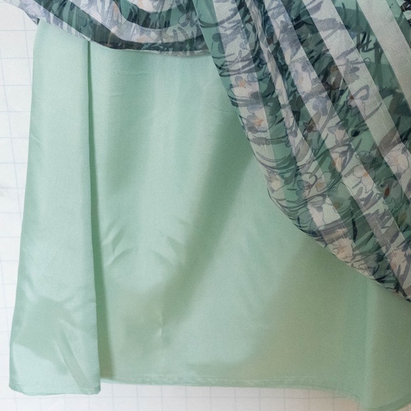 Anthropologie Maeve Floral Mint Striped Skirt - NWT - Picture 7 of 9